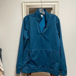 Nike Fleece Therma-fit Pull Over 1/4 Zip Sweater Jacket, size M, Blue